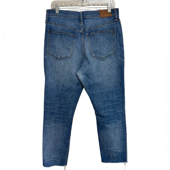 Madewell The High-Rise Slim Crop Boyjean: Knee-Rip Edition - Size 28 - Picture 3 of 8